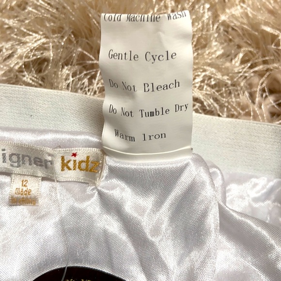 NWT Designer Kidz white silver ruffle skirt 12 - Picture 5 of 7